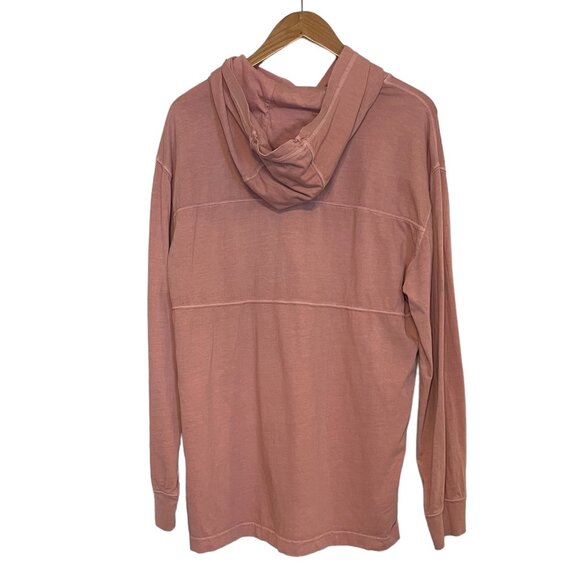 Roots Canada Hoodie Oversized Pullover Sweatshirt Organic Cotton Light Pink - Picture 6 of 11